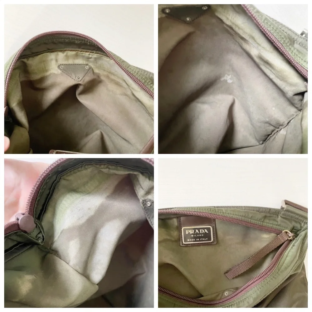 Prada brown nylon triangle logo crossbody bag - Picture 7 of 10